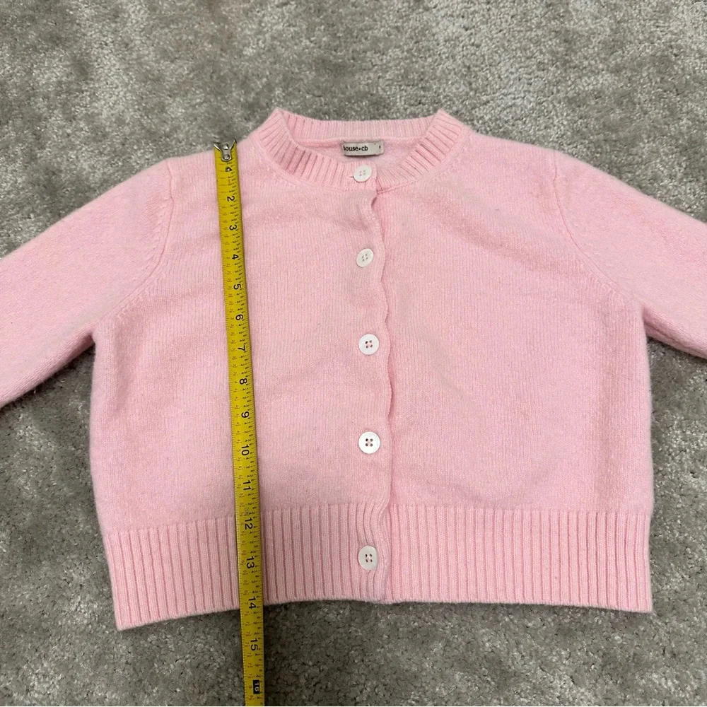 House of CB London ALLIANA Pink Cropped Wool Cardigan Women's Small Feminine